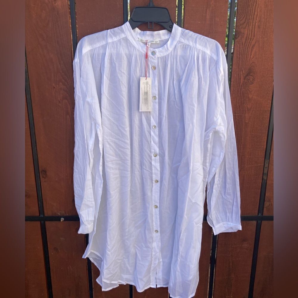 Skin X Andreea Ali Caftan Button down cover up NWT white